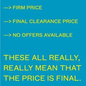 FIRM PRICES ARE FIRM 😇